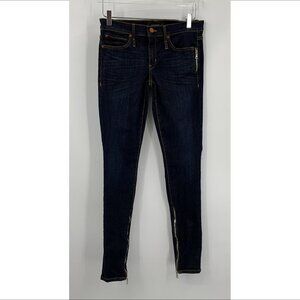 Calvin Rucker Take on Me skinny dark wash jeans zipper low rise blue denim 29